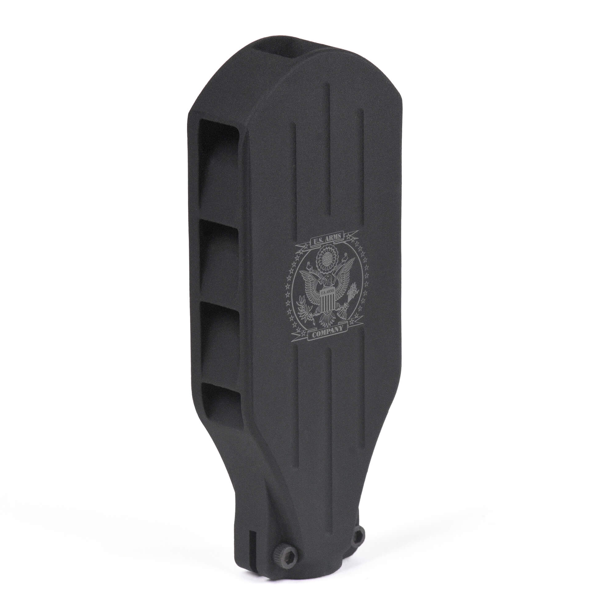 muzzle brake standing view with USAC logo